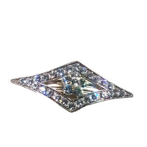 Rhinestone Diamond Shape Hair Barrette Flower Small 3" Classic Elegance Party